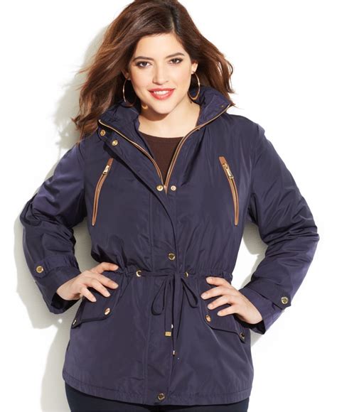 michael kors plus size jackets|michael kors anorak raincoat.